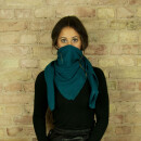 Cotton scarf fine & tightly woven - petrol - squared kerchief