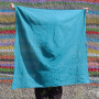 Cotton scarf fine & tightly woven - petrol - squared kerchief