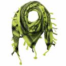 Kufiya - Pentagram green-bright green - black - Shemagh - Arafat scarf