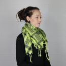 Kufiya - Pentagram green-bright green - black - Shemagh - Arafat scarf