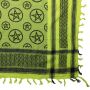 Kufiya - Pentagram green-bright green - black - Shemagh - Arafat scarf