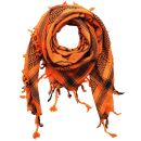 Kufiya - Pentagram orange - black - Shemagh - Arafat scarf