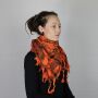 Kufiya - Pentagram orange - black - Shemagh - Arafat scarf