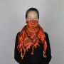 Kufiya - Pentagram orange - black - Shemagh - Arafat scarf