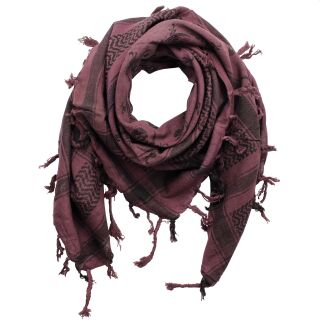 Palituch - Totenköpfe mit Säbel burgund - schwarz - Kufiya PLO Tuch