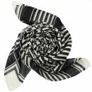 Cotton Scarf - Kufiya pattern 2 black - white - squared...