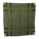 Baumwolltuch - Palituch Motiv 2 schwarz - senfgrün - quadratisches Tuch