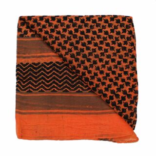 Baumwolltuch - Palituch Motiv 3 mandarin - schwarz - quadratisches Tuch