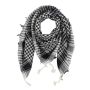 Kufiya - basic woven white - black - Shemagh - Arafat scarf