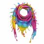 Kufiya - colourful-batik-tiedye 03 - Rainbow Spiral - Shemagh - Arafat scarf