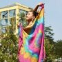 Kufiya - colourful-batik-tiedye 03 - Rainbow Spiral - Shemagh - Arafat scarf