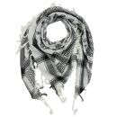 Kufiya - Skulls small white - black - Shemagh - Arafat scarf