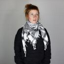 Kufiya - Skulls with bones big white - black - Shemagh - Arafat scarf