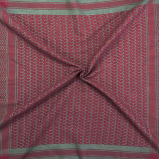 Kufiya (Shemagh) Rouge-bordeaux Et Turquoise - Foulard Arafat - 100% Coton - Neuf Avec étiquette