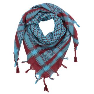 Kufiya - red-bordeaux - turquoise - Shemagh - Arafat scarf