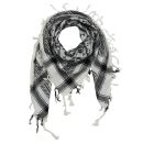 Palituch - Totenköpfe kariert weiß - schwarz - Kufiya PLO Tuch