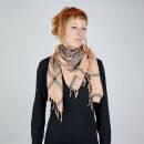 Kufiya style scarf - orange - black - Shemagh - Arafat scarf