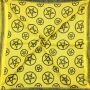 Kufiya - Pentagram yellow - black - Shemagh - Arafat scarf