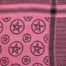 Kufiya - Pentagram pink - black - Shemagh - Arafat scarf