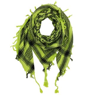 Kufiya - Skulls chequered green-bright green - black - Shemagh - Arafat scarf