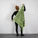 Kufiya - Skulls chequered green-bright green - black - Shemagh - Arafat scarf