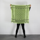 Kufiya - Skulls chequered green-bright green - black - Shemagh - Arafat scarf