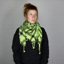 Kufiya - Skulls small green-bright green - black - Shemagh - Arafat scarf