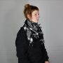 Kufiya - Skulls with bones big black - white - Shemagh - Arafat scarf