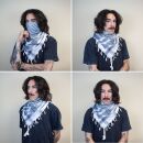 Palituch weiß grau-blau dunkel Kufiya PLO Tuch
