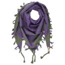 Kufiya green-olive purple Shemagh Arafat scarf
