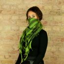 Kufiya - green - black 03 - Shemagh - Arafat scarf