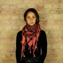 Kufiya - red-terracotta - black 02 - Shemagh - Arafat scarf