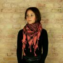 Kufiya - red-terracotta - black 02 - Shemagh - Arafat scarf