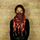 Kufiya - red-terracotta - black 02 - Shemagh - Arafat scarf