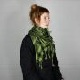 Kufiya - Hearts green-olive green - black - Shemagh - Arafat scarf