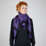 Kufiya style scarf - purple - black - Shemagh - Arafat scarf