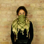 Kufiya - beige - green-olive green - Shemagh - Arafat scarf