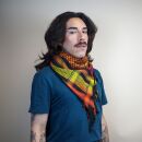 Kufiya - black - Tie dye-Batik-multicolored 01 - Shemagh - Arafat scarf