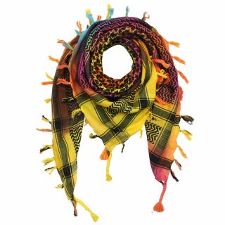 Kufiya - Tie dye-Batik-multicolored - black 01 - Shemagh - Arafat scarf