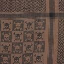 Kufiya - Skulls chequered brown - black - Shemagh - Arafat scarf