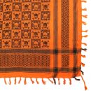Palituch - Totenköpfe kariert orange - schwarz - Kufiya PLO Tuch