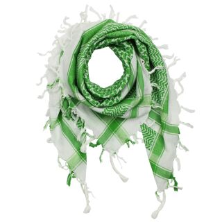 Kufiya - white - green - Shemagh - Arafat scarf