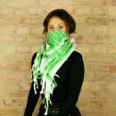 Kufiya - white - green - Shemagh - Arafat scarf