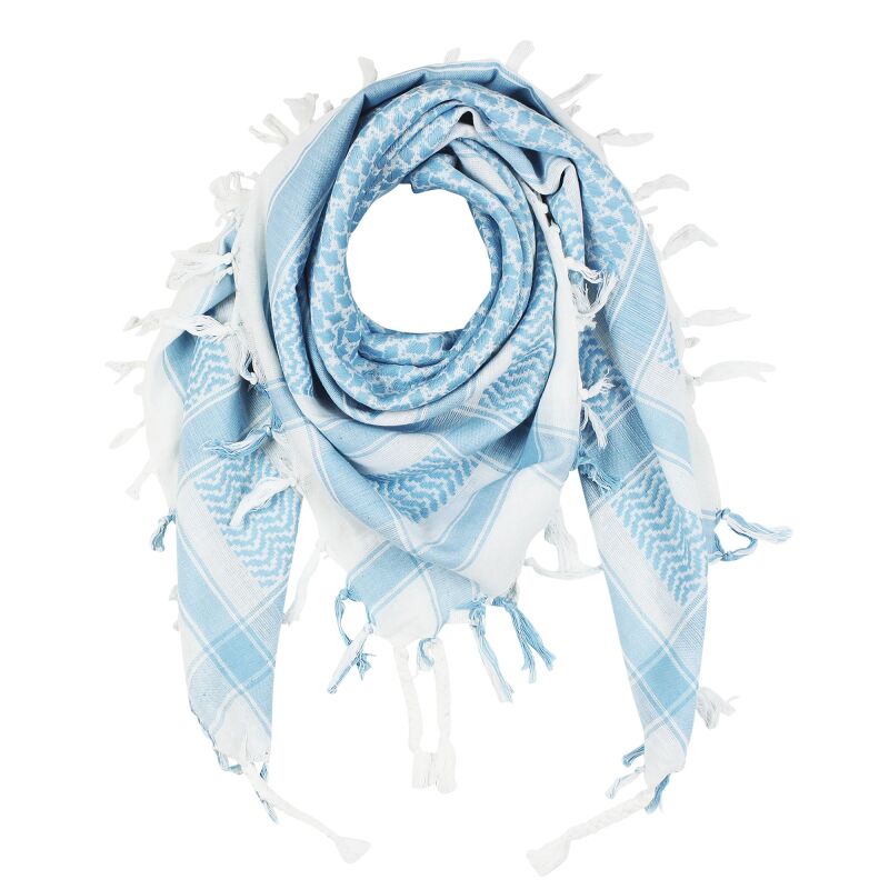 Foulard Kufiya (Shemagh) Blanc Et Violet - 100% Coton, Taille 100x100 Cm, Style Ethnique, Neuf Avec étiquettes