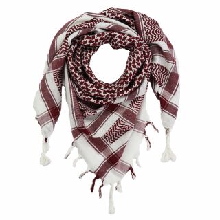 Kufiya - white - rot-bordeaux - Shemagh - Arafat scarf