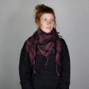 Kufiya - Skulls chequered red-bordeaux - black - Shemagh - Arafat scarf