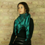 Kufiya - green-turquoise green - black - Shemagh - Arafat scarf