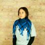 Kufiya - blue-ultramarine - black - Shemagh - Arafat scarf