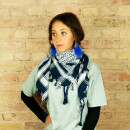 Kufiya - blue-navy - white - Shemagh - Arafat scarf