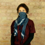 Kufiya style scarf - cross pattern - blue navy - white - Shemagh - Arafat scarf